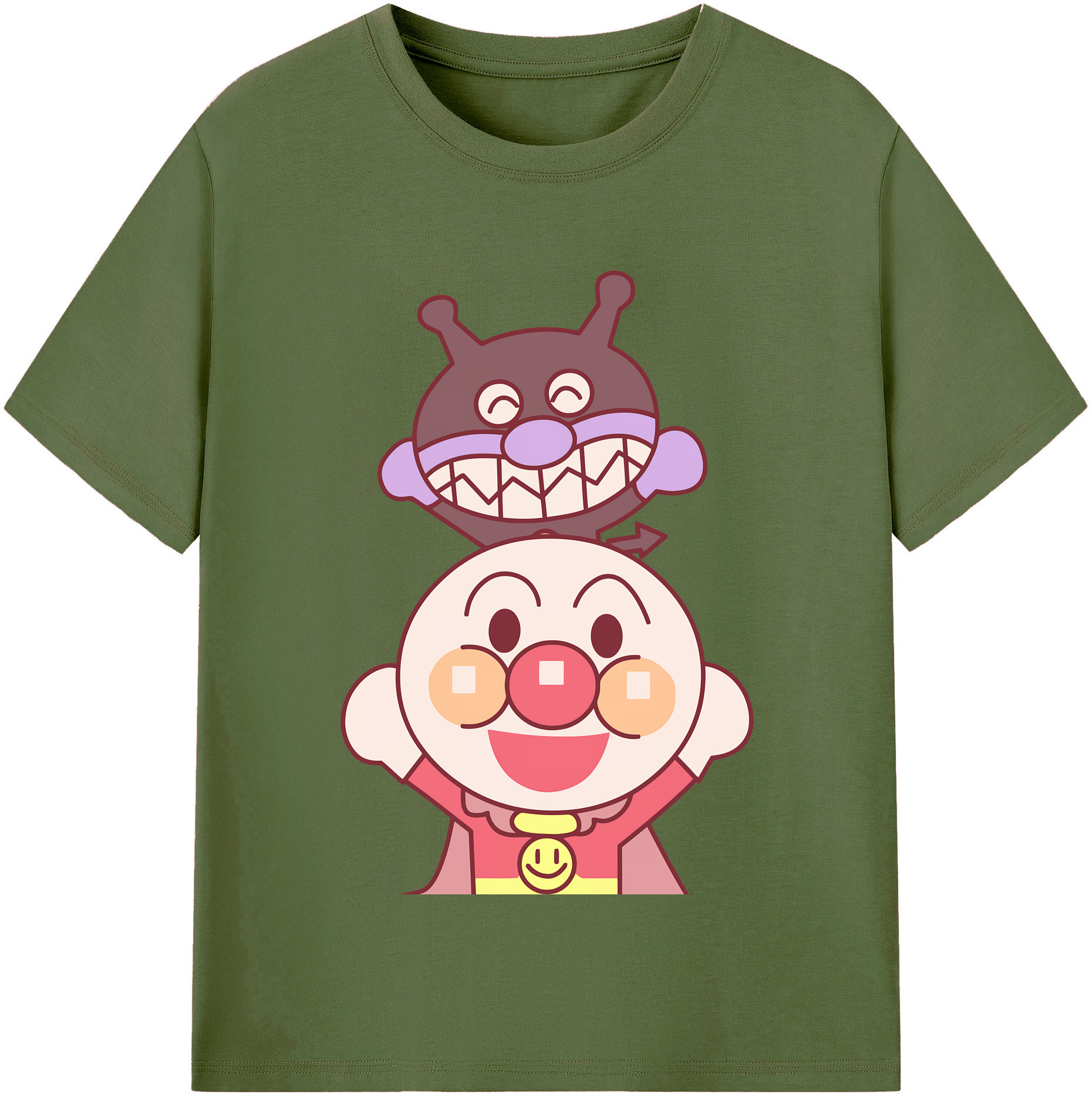 （画像用） アンパンマン Anpanman 綿100％半袖Tシャツ（フロントプリント）
